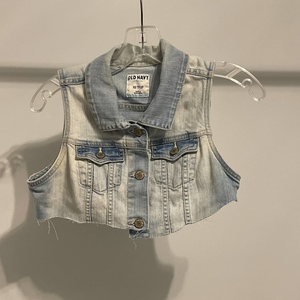 Old Navy Sleeveless Jean DIY Cropped Vest‎ Size XS Light Blue Pre-owned